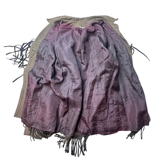 Womens Fringe Jacket Small Brown Western Suede Boho Cowgirl Vintage Style - Picture 2 of 10